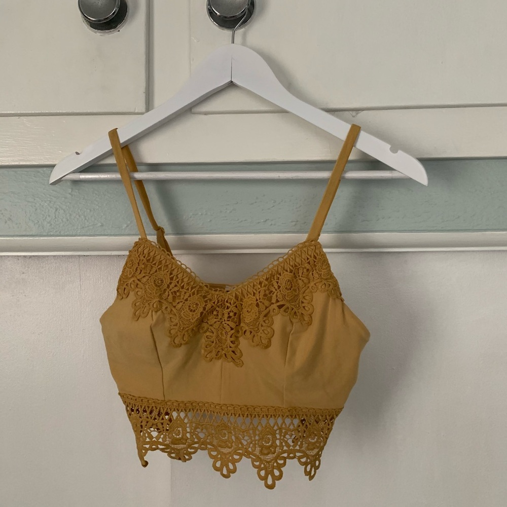 Mudd Crochet Bralette Cider Yellow Size S - Picture 1 of 7